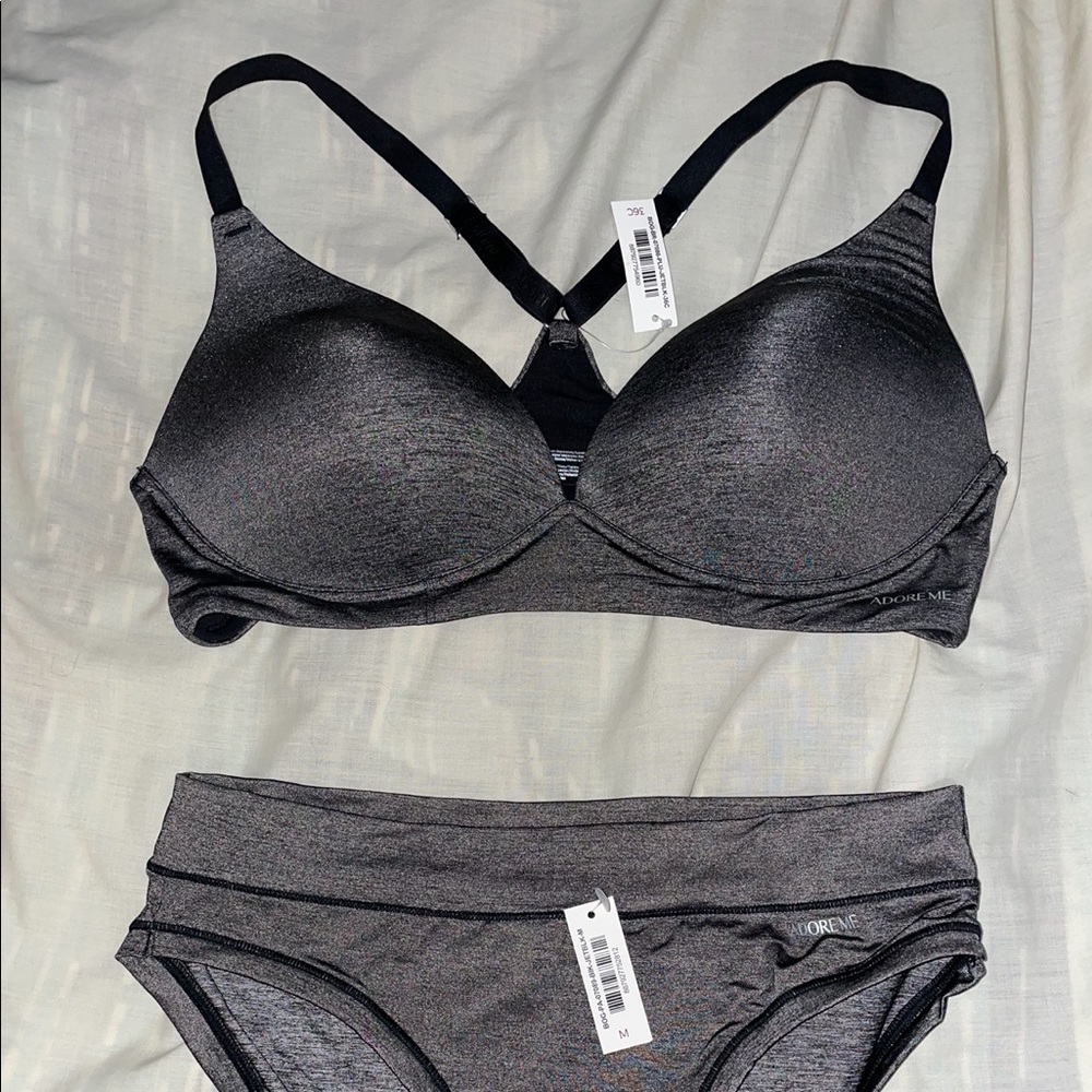 Adore me Helynn Contour bra size 36C grey and bikini underwear size medium